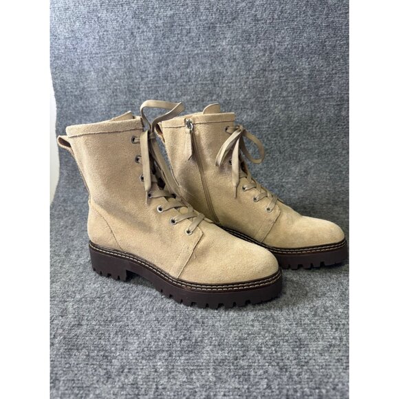 Nordstrom 9.5M Nomoonie-Lea Tan Suede Lace-Up Ankle Boots - Picture 1 of 16